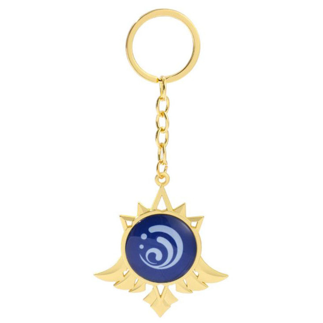 Game Genshin Impact Keychain Eyes of God keychains Luminous Metal Keychains Genshin God Eyes Fashion Lanyard Cosplay Pendant