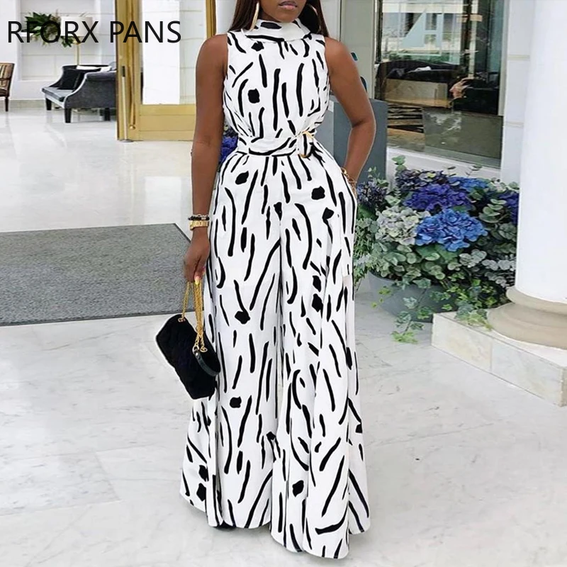 

Abstract Print Sleeveless Wide Leg Jumpsuit