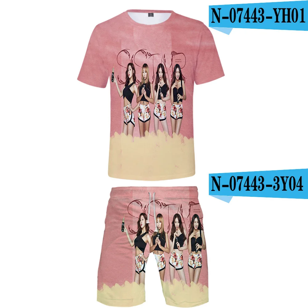 Новинка,, комплект из двух предметов с 3D принтом SISTAR для женщин/мужчин, Модный летний укороченный топ+ шорты,, kpop, уличная одежда - Цвет: 6