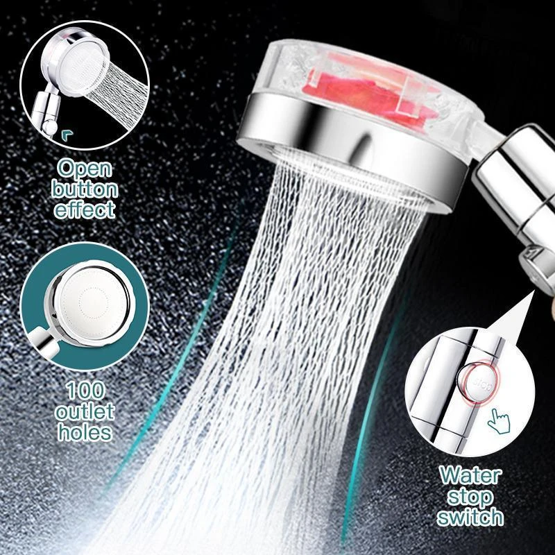 High Pressure Power Hand Shower Head Turbocharger Turbo Power Shower Head fan 360° Rotating