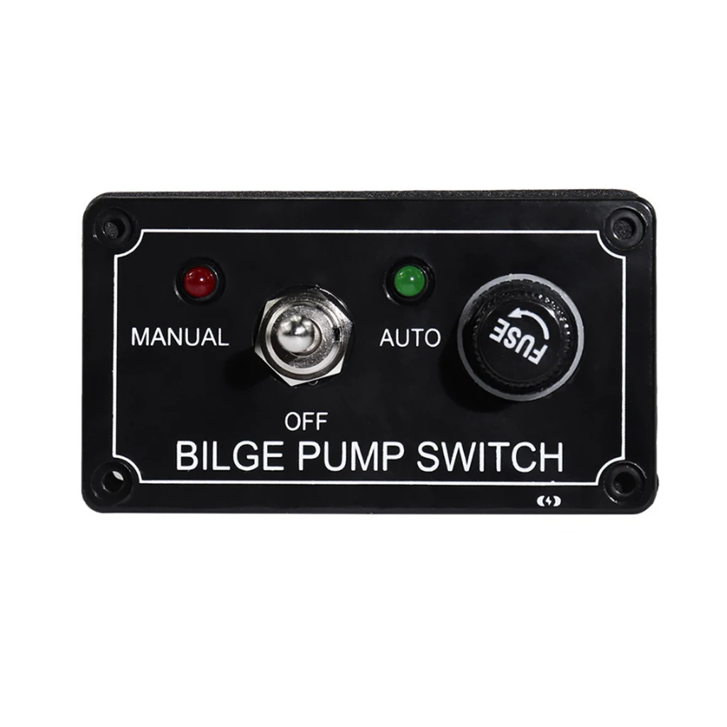 12VDC Bilge Pump Switch Control Panel LED Marine Manual / Off / Auto