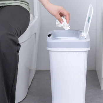 

16L Smart Automatic Sensor Dustbin Trash Can USB Rechargeable Induction Waste Bin Rubbish Can Home Living Room Garbage Bucket