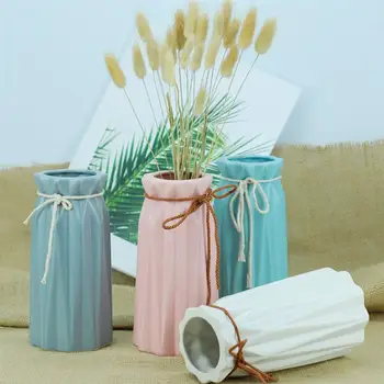 

1pc Ripple Art Vase Ceramic Flower Vase Desktop Vase Decor Fashion Flower Container Household Supply Home Decor