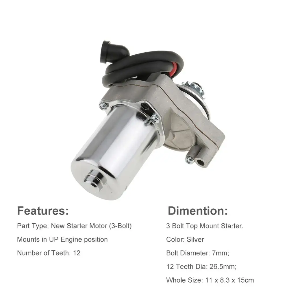 

Motorcycle Starter Electric 3 Bolt Starter Motor 50 70 90 110 125CC 4-STROKE ENGINE ATV TAOTAO Motorcycle Accessories