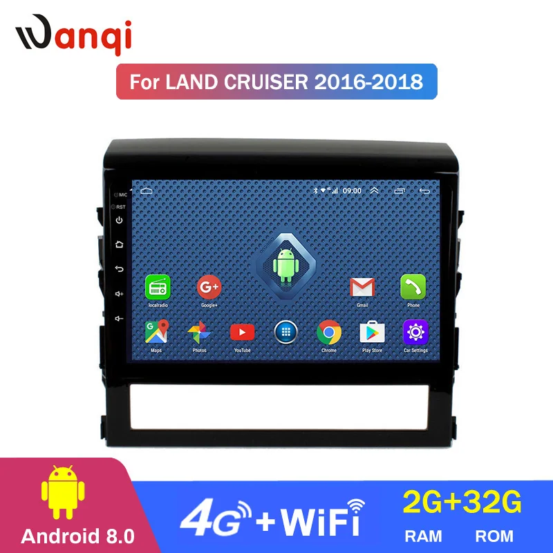 

4G Lte All Netcom 9 inch wanqi 8.0 car multimedia GPS navigation for toyota land cruiser 2016-2017 support SWC