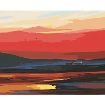 

Sunset Scenery DIY Digital Oil Painting Relaxation Coloring Home Decorative Painting Handmade Painting Oil Painting Customizable