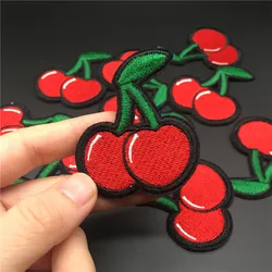 Adorable Cherry Embroidered Iron-On Clothing Patch - 4.8x5.6cm (CT-0162)
