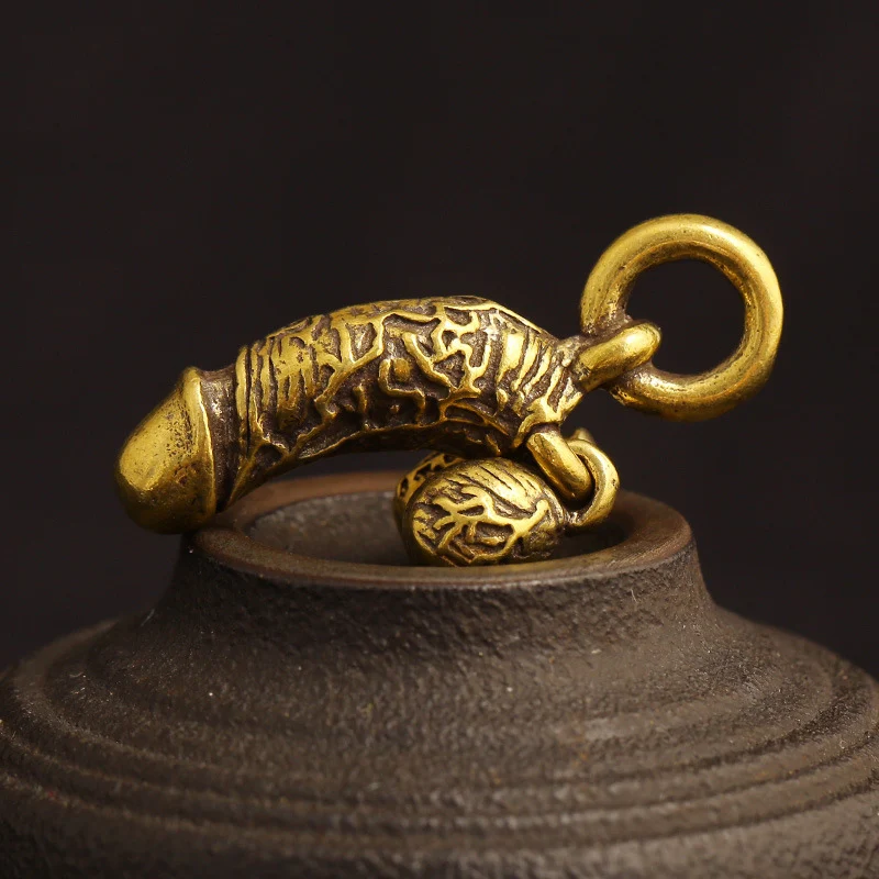 brass men penis keychain pendant (1)