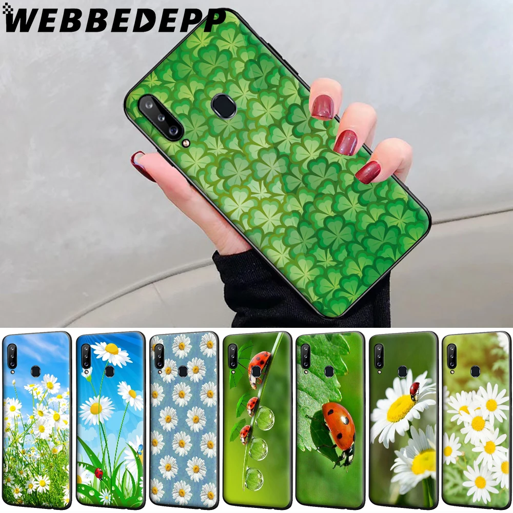 Четыре листа &quotБожья коровка&quot Дейзи мягкий чехол для samsung Galaxy A3 A5 A7 A8 A9 J8 J7 Duo A2 J4