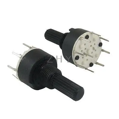 

2 Pcs 6mm Dia Knurled Shaft 1 Pole 3 Positions Rotary Switch DC 60V 0.3A