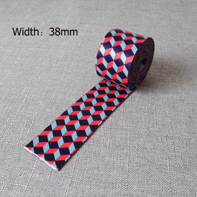 5Yards Width 25mm 38mm Webbing Yoga Belt Tape Strap Rope Dog Pet Collar Leash Harness Backpack Bag Garment Ribbons DIY Accessory Magic square 38mm