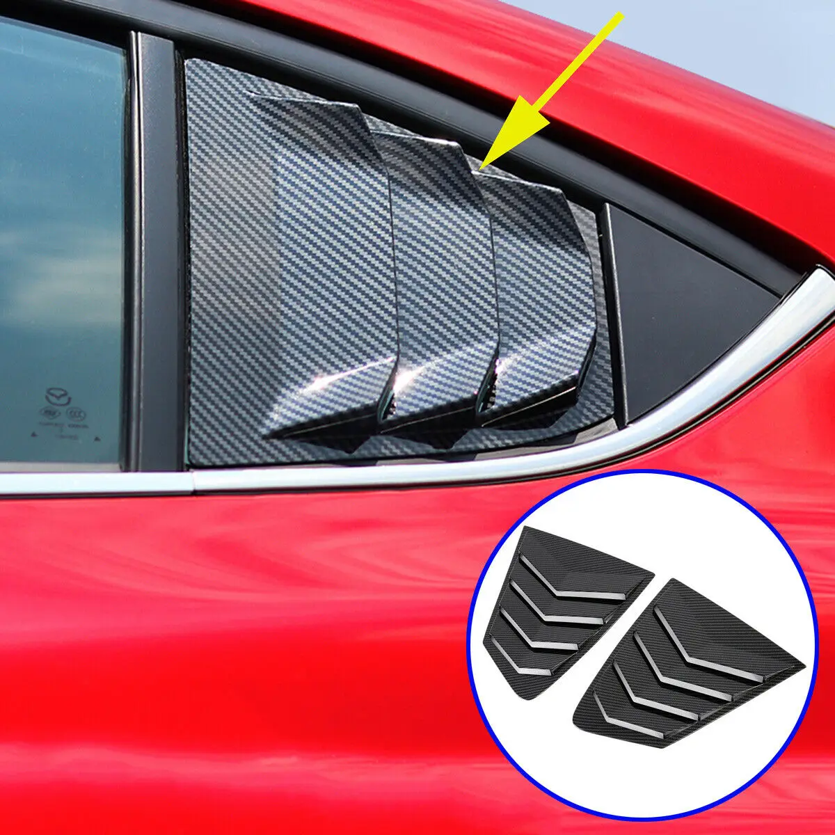 Стайлинг автомобиля задние жалюзи из углеродного волокна оконные обшивка