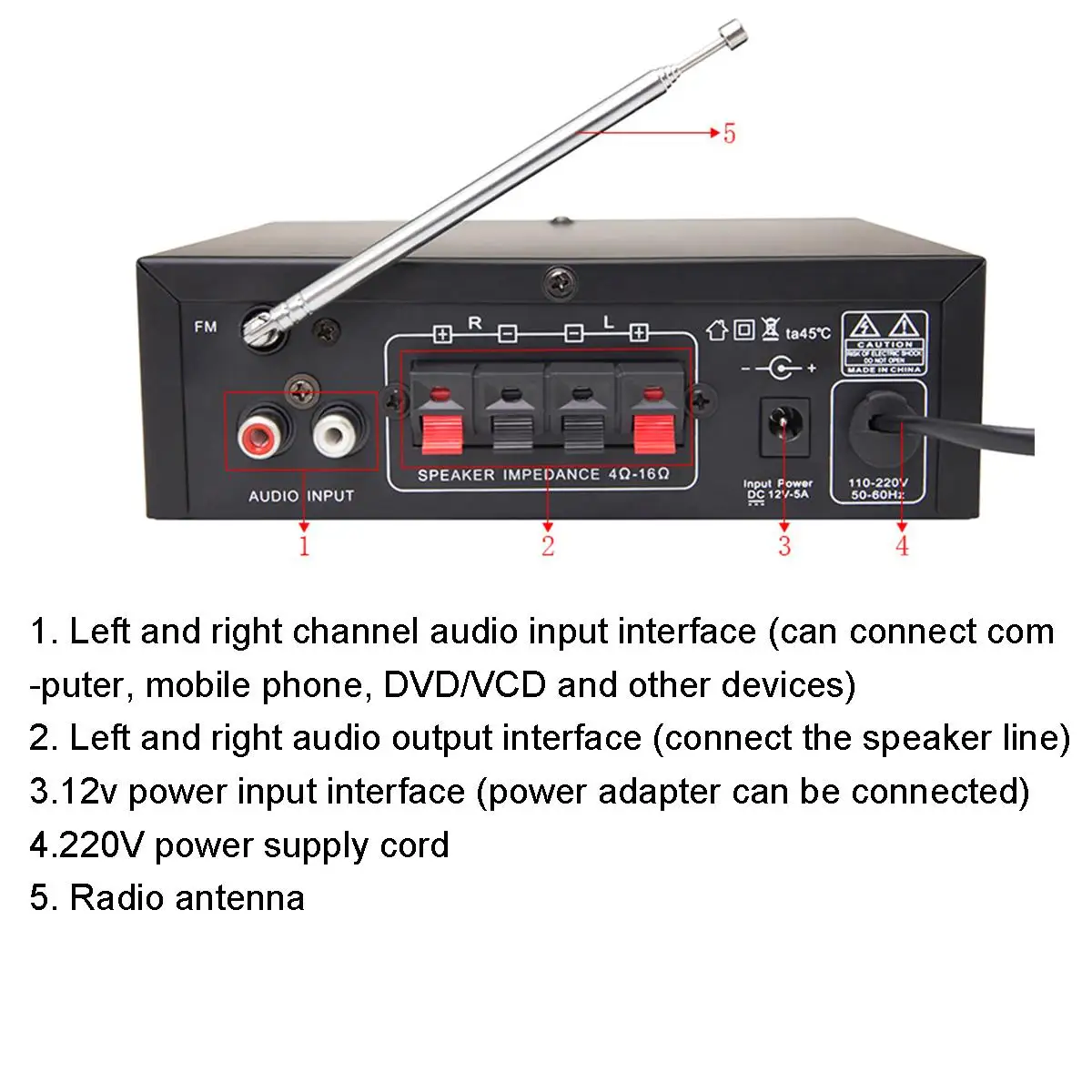 2 CH bluetooth Мини HIFI аудио домашний кинотеатр усилители автомобиля стерео аудио усилитель мощности Усилитель USB FM SD FM радио аудио усилители