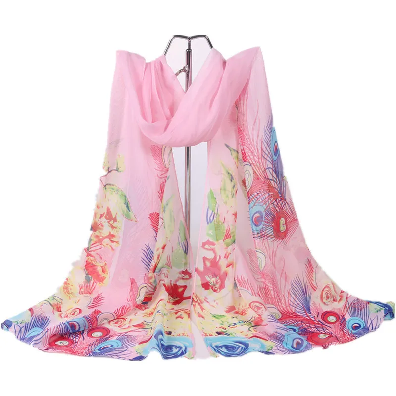 Бренд 2019 НОВЫЙ ГОРЯЧИЙ Тонкий шифоновый шелковый шарф с принтом Женский Дикий