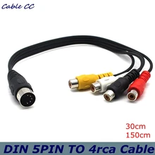 0 3 m 1 5 mDIN 5pin до 4RCA винтажный усилитель аудио оборудование адаптер