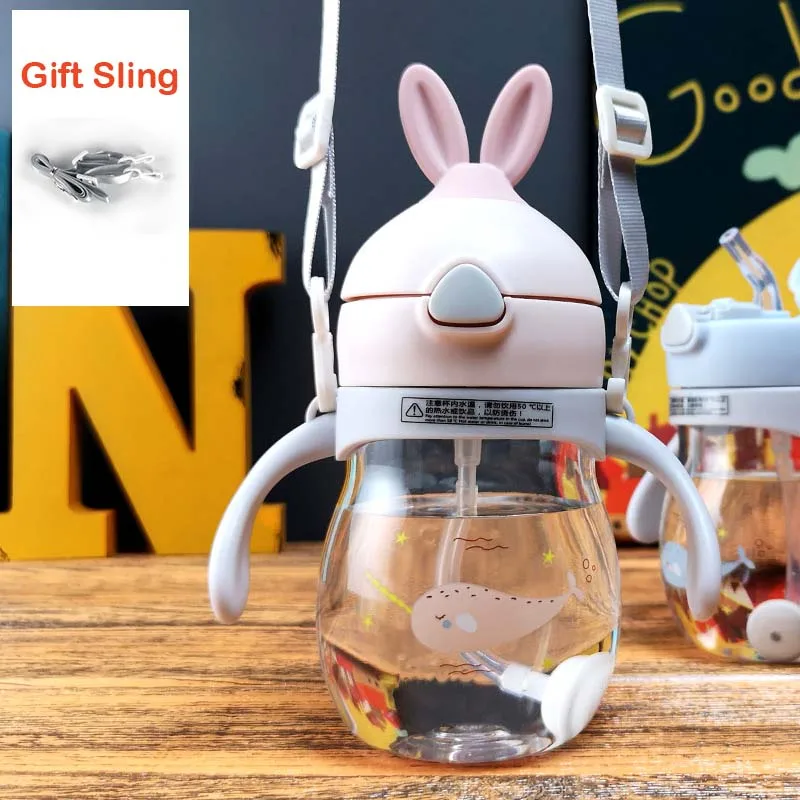 Pink Rabbit Bottle Горячая распродажа детских бутылочек с антиколиковым вентиляционным отверстием и широким горлышком, естественная бутылочка для кормления младенцев, без бисфенола, 320 мл, бутылочка для воды для ухода за ребенком - Цвет: Pink Rabbit Bottle