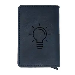 Индивидуальный уникальный свет лампы дизайн Rfid бумажник классический для мужчин женщин Кредитная карта синие кожаные кошельки короткий