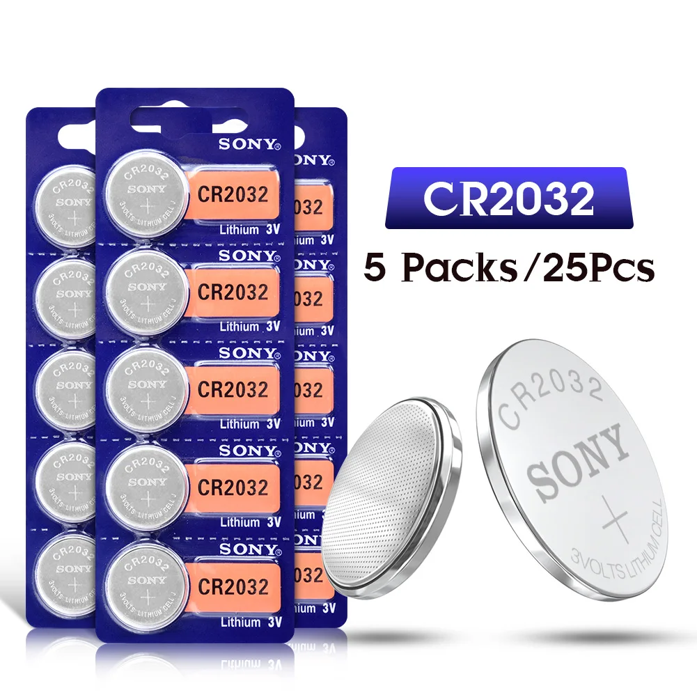 SONY 25pcs CR2032 3V Lithium Batteries BR2032 DL2032 ECR2032 CR 2032