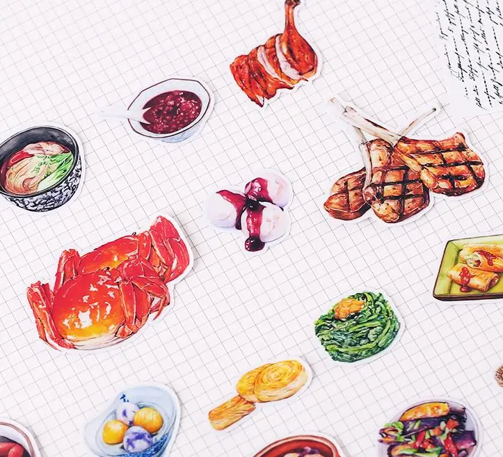24 шт./упак. творческий мультфильм еды наклейки Скрапбукинг ярлыком Дневник стикеры для альбомов Классические игрушки для подарок для ребенка