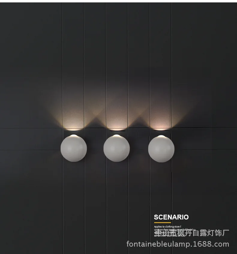 Wall Lamp LED Outdoor Waterproof Wall Lamp Aluminum Spotlights Cross Double Headed Spherical Modern Stairs Hallway Hotel Wall La
