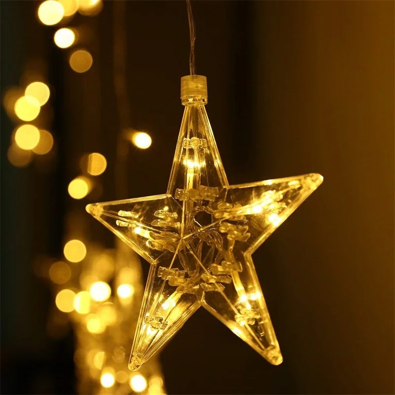 

Christmas Led Star String Fairy Lights Outdoor EU Plug Garlands Decorations for Home Party Garden Xmas Wedding Holiday Lighting