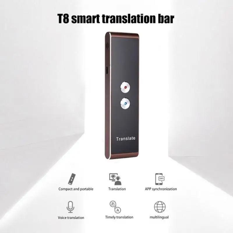 T8 Bluetooth голосовой переводчик двухсторонний переводчик в режиме реального времени переводчик туристический бизнес-интерtalk быстрый ответ