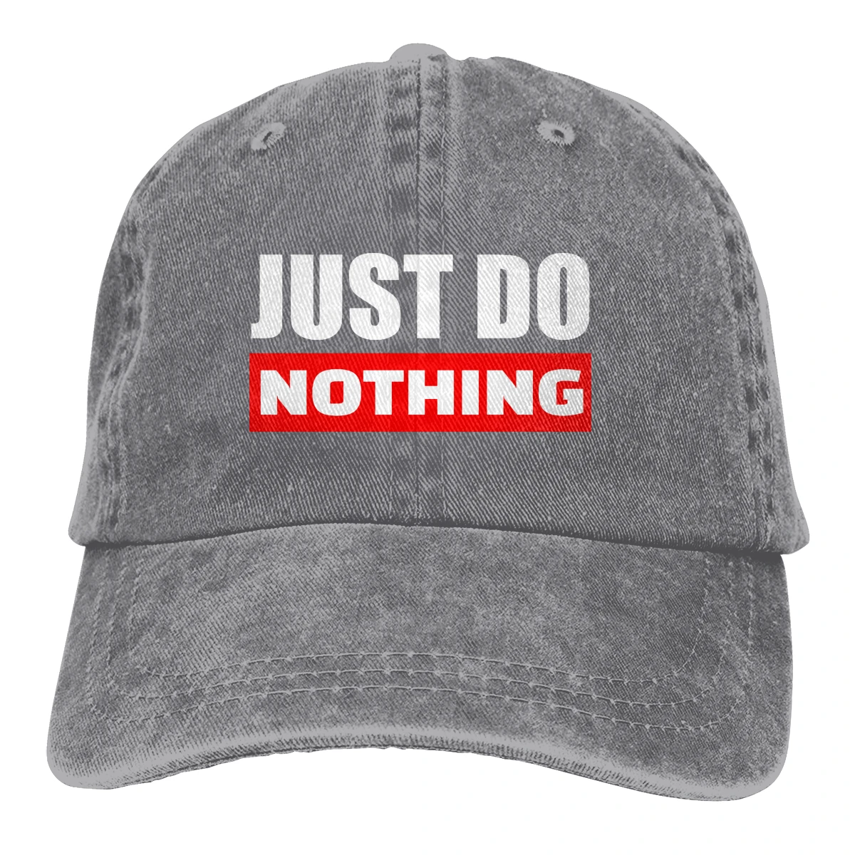 Just Do Nothing Casquette черные унисекс Мужские Женские джинсовые бейсболка с ремешком кепки регулируемые Гольф папа шляпа