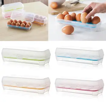 

1pc 10 Eggs Tray Thicken Plastic Transparent Eggs Storage Container Egg Holder For Home Refrigerator Kitchen Egg Crisper