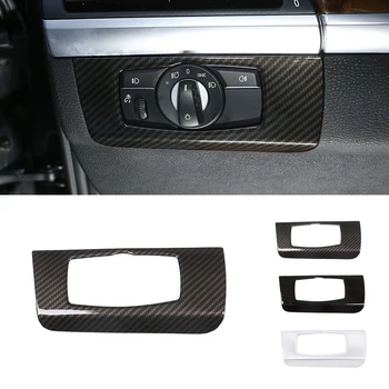 

For BMW X5 X6 E70 E71 2007 - 2013 Car Carbon Fiber Style Interior Headlight Switch Frame Cover Replacement Trim