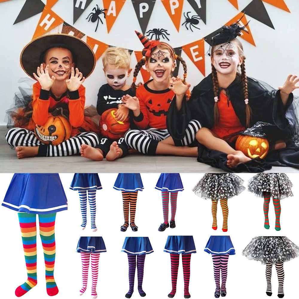 

Halloween Candy stripe Color Mixed Tights for Baby Girl Stretch Trouser Skinny Pants Kids Dance Tights Pantyhose Stocking D40