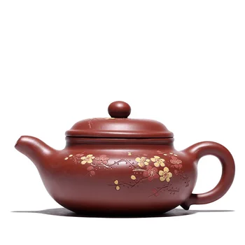 

Raw Plum Blossom Yixing Tea Pot Painted Teapot Kung Fu Drinkware
