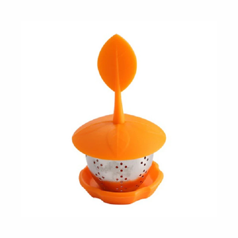 1 шт. чайный заварочный фильтр из нержавеющей стали для заваривания чая в форме шарика, ситечко для заваривания, травяной фильтр для специй, кухонные инструменты - Цвет: Оранжевый