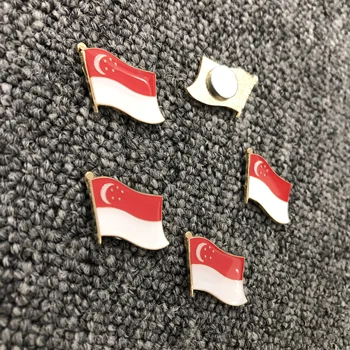 

20mm Golden Singapore Flag Lapel Pins