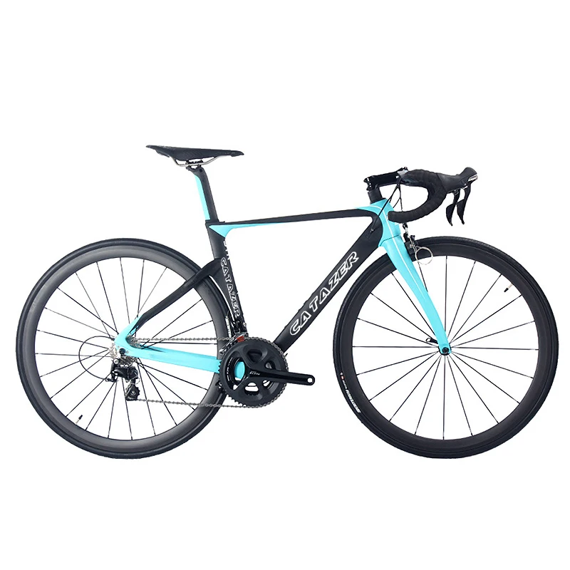 Clearance CATAZER 700C Road Bike Super Light T800 Carbon Frame Racing Road Bicycle Carbon Wheelset R8000 22 Speed Professional Road Bike 0