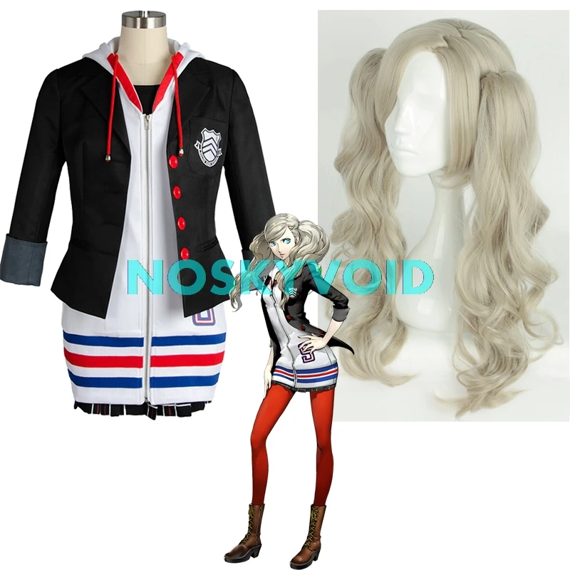 Persona 5 Anne Takamaki костюмы для косплея пантера парик Двойной конский хвост Зажим