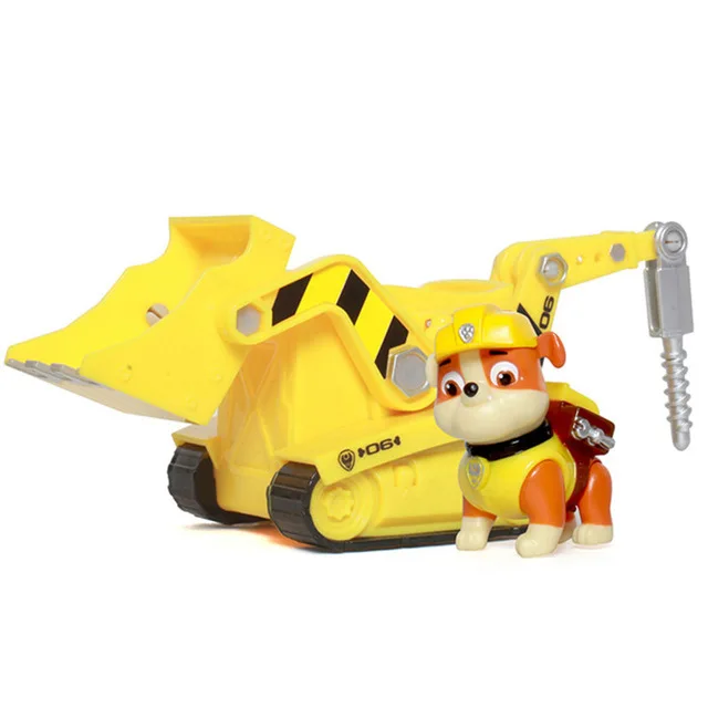 Подлинный игрушечный автомобиль в виде щенячьего патруля, набор Скай, вертолет Эверест, трекер, мультяшная фигурка, модель, детская игрушка - Цвет: Rubble