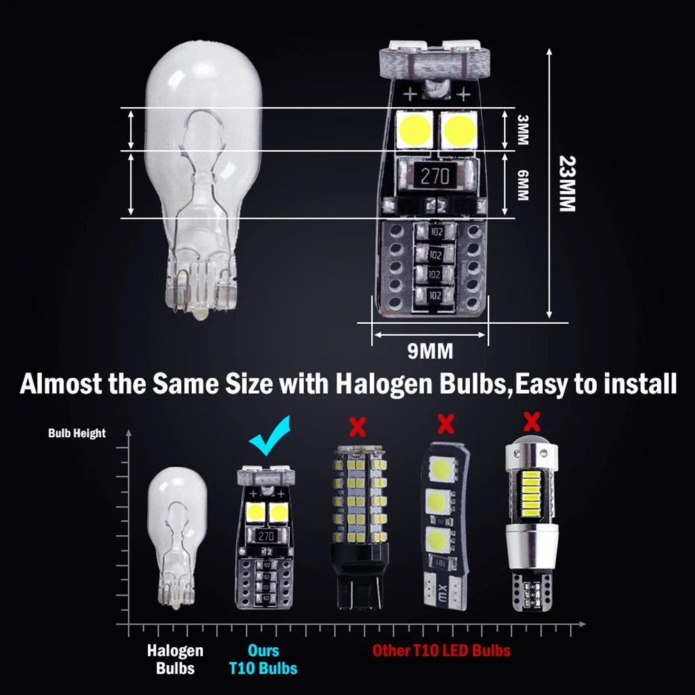 HLXG T10 Led Canbus W5W Led  168 194 6000K  ȣ    ȣ  ڵ ׸  ڵ 12V