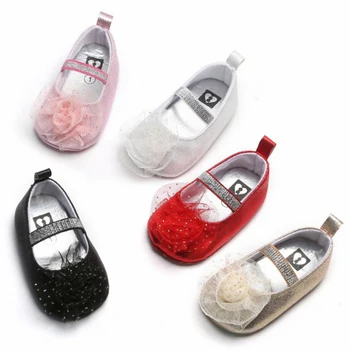 

Baby Girl Footwear Flower Design Anti-Slip Casual Sneakers Toddler Soft Soled Princess Walking Shoes