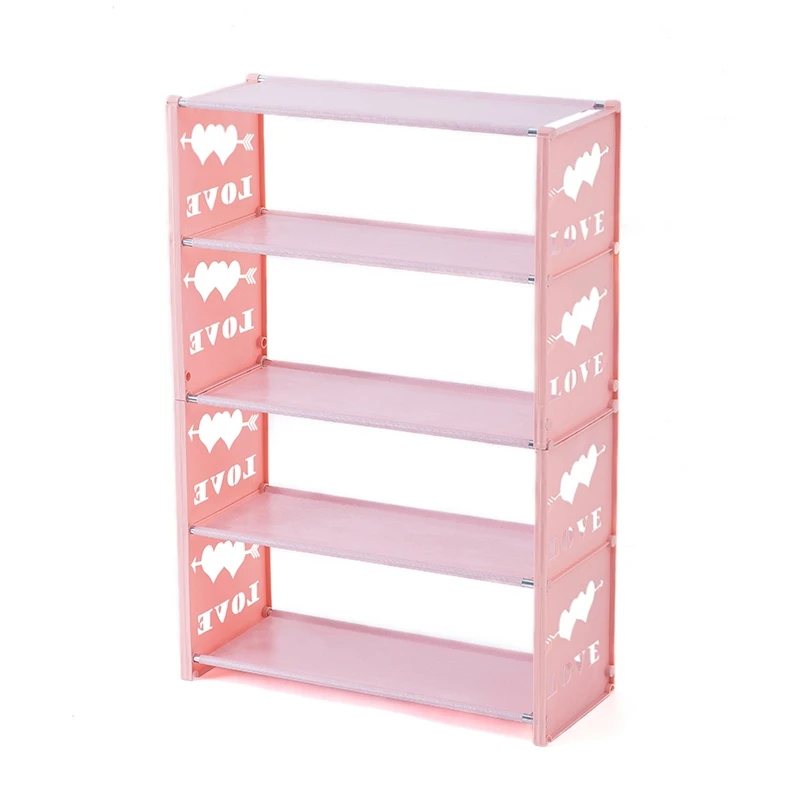 Pink 5-layer Горячий стеллаж для обуви из нетканого материала, органайзер для хранения, подставка для обуви, полка для обуви, Zapatero Organizador De Zapatos, для домашнего хранения - Цвет: Pink 5-layer