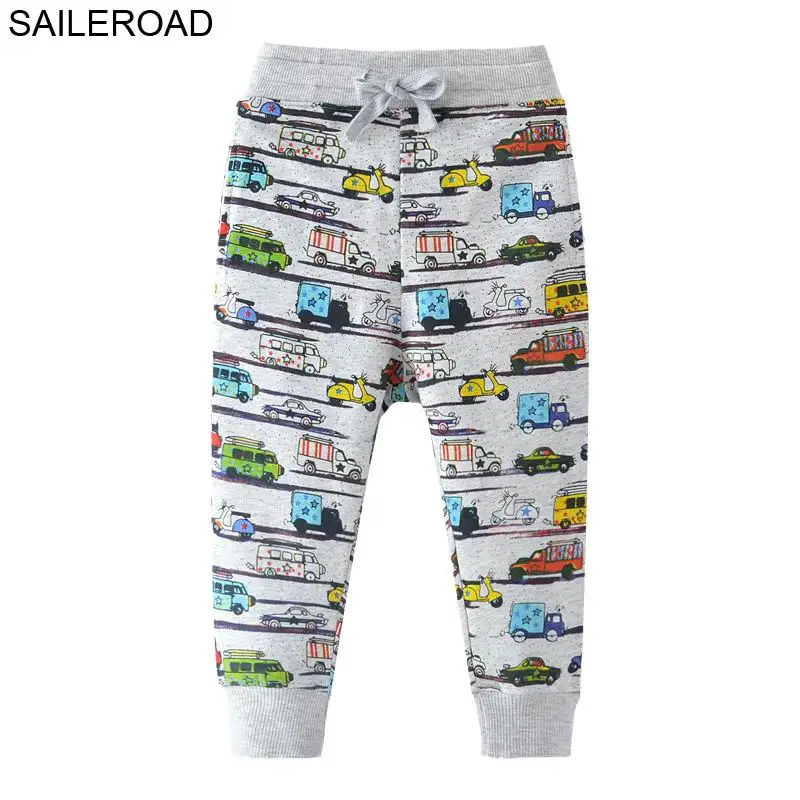 SAILEROAD 2-7лет мультфильм автомобиль шаблон мальчиков полная длина брюки весна осень детские дети повседневные брюки хлопок дети мальчик брюки