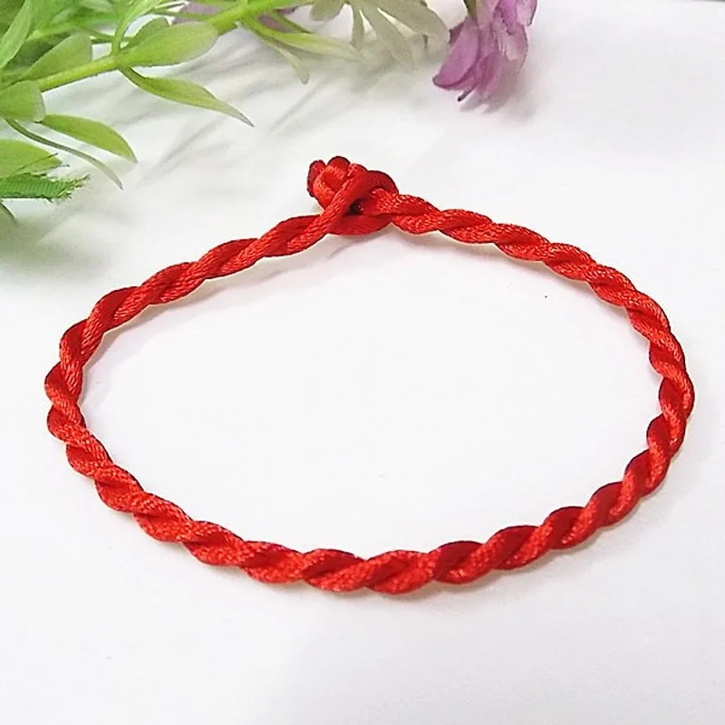 

Hot Sale 2019 1PC Fashion Red Thread String Bracelet Lucky Red Green Handmade Rope Bracelet for Women Men Jewelry Lover Couple