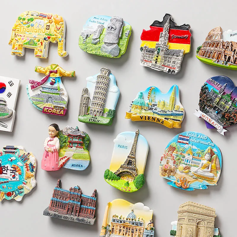 Magnetic Stickers Refrigerator World Tourist Souvenirs Travel fridge magnets France Paris Japan Prague Thailand Germany Italy magnetic fridge magnets magnetic sticker magnetic fridge stickers