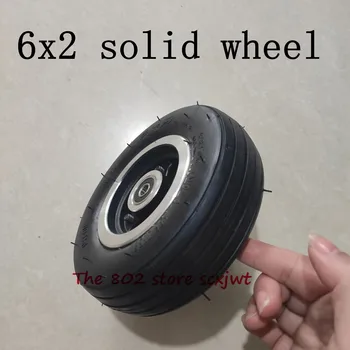 

Super 6 Inch Electric Scooter Wheel 6x2 Solid Tire 6*2 Solid Wheel Metal Hub for Trolley Cart Wheel Parts
