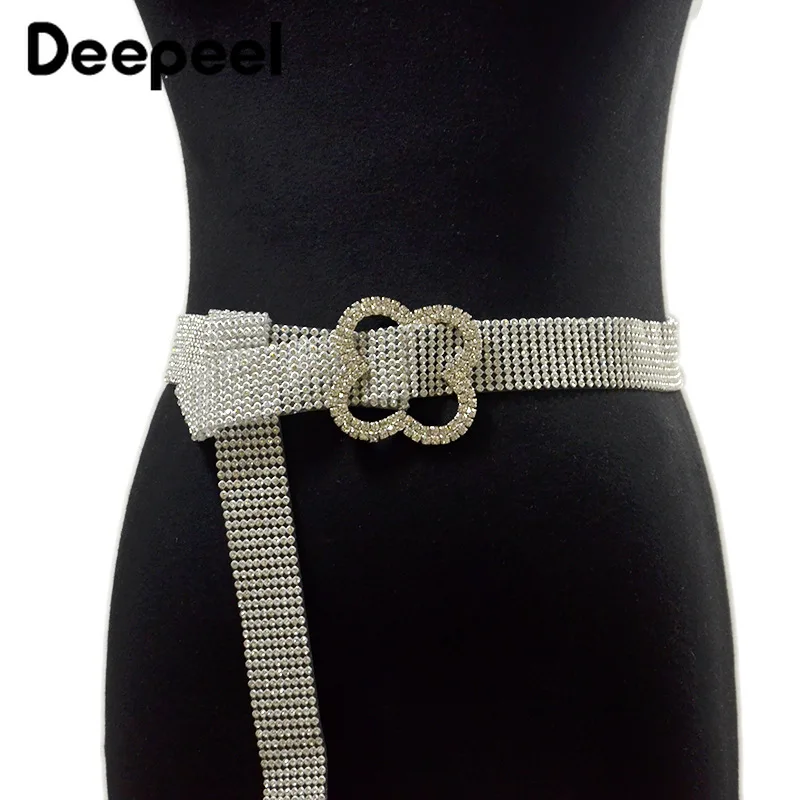 Deepeel, 2,8 см* 120 см, роскошные стразы, для женщин, ПВХ пластик, ремень, модный дизайн, повседневное украшение, ремень, джинсы, рубашки, аксессуары