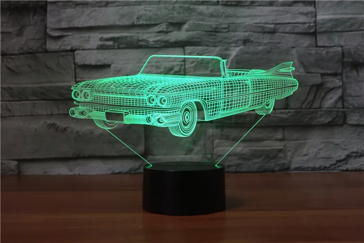[Seven Neon] игрушечный автомобиль автобус винтажный автомобиль акриловая 7 цветов Настольная лампа 3D лампа Новинка Светодиодный Ночник светильник Сокол миллениума светильник