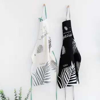 

Cotton apron overalls shop clothing black and white clothes kitchen work clothes shop clothes bakery cotton apron