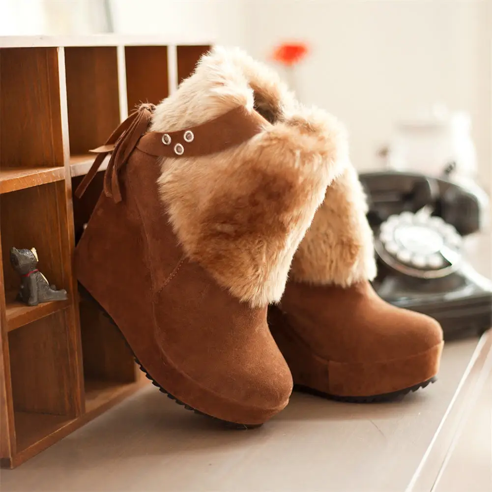 RARAIRIS/ г.; зимняя обувь на платформе и высоком каблуке; теплая плюшевая обувь; женские зимние ботинки; женская обувь; ботильоны; женская обувь