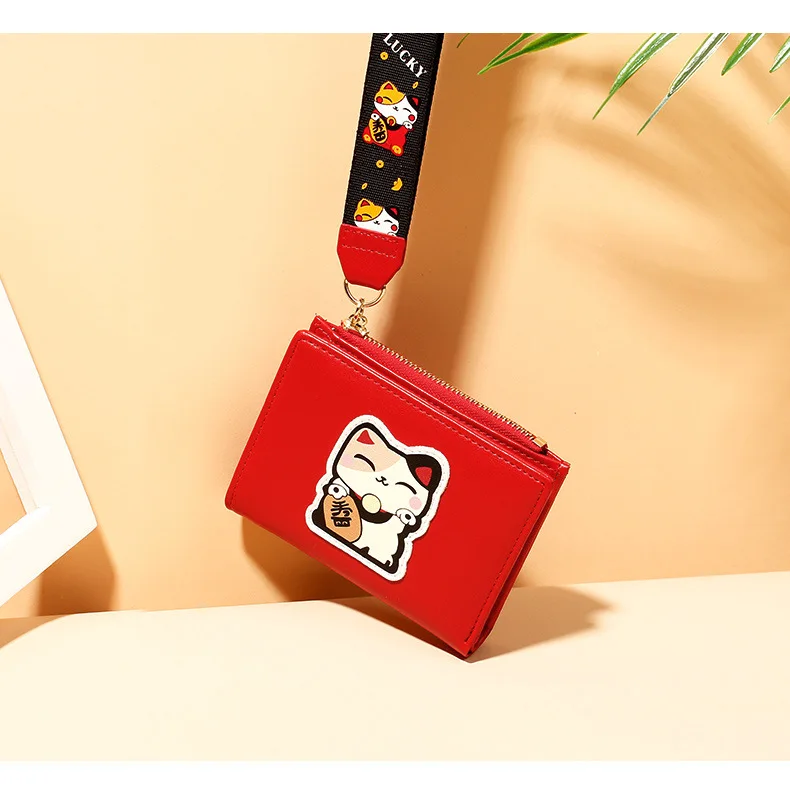 Кошелек Lucky Cat, Женский кошелек, милая мультяшная Сумочка для девушек, мини-кошельки, женские кошельки, женский клатч кошелек для монет, маленькая сумка для кредитных карт