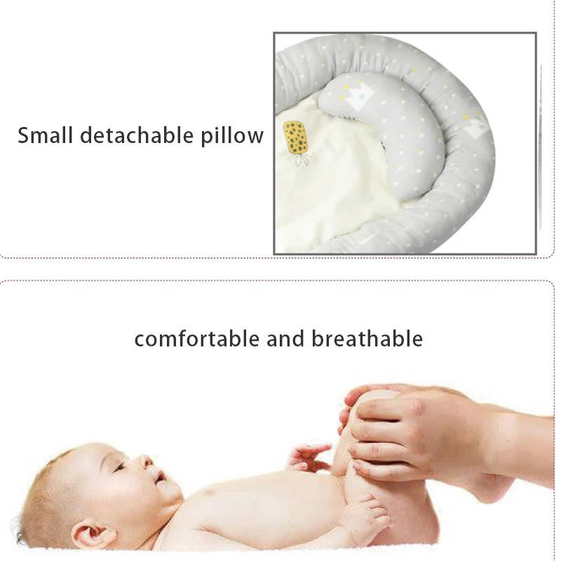 Детская кровать с подушками 74*51 см Dot путешествия люлька для 0-4M портативный новорожденный малыш дышащий кровать лежак сна Гнездо