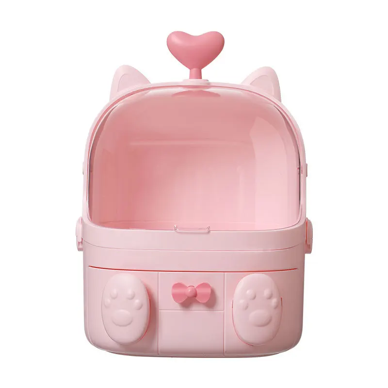 Новинка, косметичка, чехол для макияжа, профессиональный органайзер для путешествий, для женщин, для макияжа, большая емкость, для ванной, Прямая поставка, Fornecedores - Цвет: Cat pink